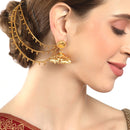 Gold-Toned Floral Shaped Gold-Plated Ear Cuff Earrings