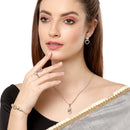 Heart Shaped White & Gold-Plated American Diamond Studded Jewellery Set Combo