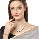 Gold-Plated & Green CZ Stone-Studded Jewellery Set Combo