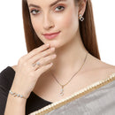 White & Gold-plated American Diamond Studded Jewellery Set Combo