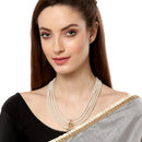 White & Gold-Toned Brass Gold-Plated Necklace