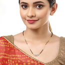 Gold Plated Wedding Jewellery American Diamond Solitaire Mangalsutra Tanmaniya Combo For Women