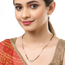 Gold Plated Wedding Jewellery American Diamond Solitaire Mangalsutra Tanmaniya Combo For Women