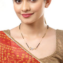 Set Of 3 Gold-Plated AD-Studded Black Beaded Mangalsutra