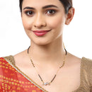 Set Of 3 Gold-Plated AD-Studded Black Beaded Mangalsutra