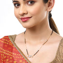 Set Of 3 Gold-Plated AD-Studded Black Beaded Mangalsutra