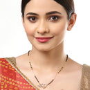 Set Of 3 Gold-Plated AD-Studded Black Beaded Mangalsutra