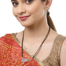 Emblished ClassicGold Plated Black Bead  Mangalsutra