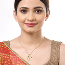 Gold-plated Dual Heart White Cubic Zirconia Studded Pendant