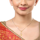 Gold-plated Double Infinity  Heart White Cubic Zirconia Studded Pendant