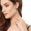 Green, Silver, Yellow, Blue & Red Square Princess Shaped Studs Earrings