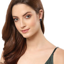 Gold-Plated Red, Green, Blue and White Teardrop Shaped Studs Earrings