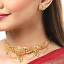 Gold-Plated Floral Intricate Textured Jewellery Set Combo
