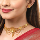 Gold-Plated Textured Floral Multi Layer Jewellery Set Combo