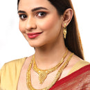 Gold-Plated Textured Jewellery Set Combo