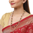 Pack Of 2 Red & White Pearls Gold-Plated Chain Combo