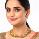 Traditional Gold-Plated White Pearl Lakshmi Coin Necklace & Earring Jewellery Set