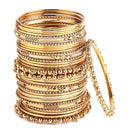 Oxidised Gold-Plated Set Of 40 Bangles