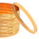 Set of 8 Gold-Plated Textured Classic Bangles
