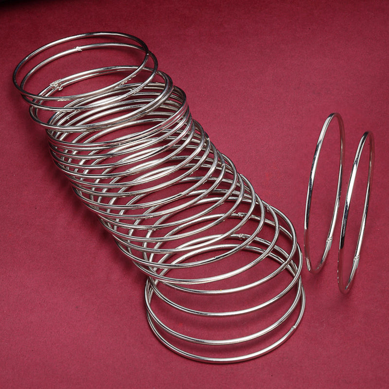 Rhodium-Plated with Oxidised Silver-Tone Set Of 24 Pcs Bangles For Women and Girls