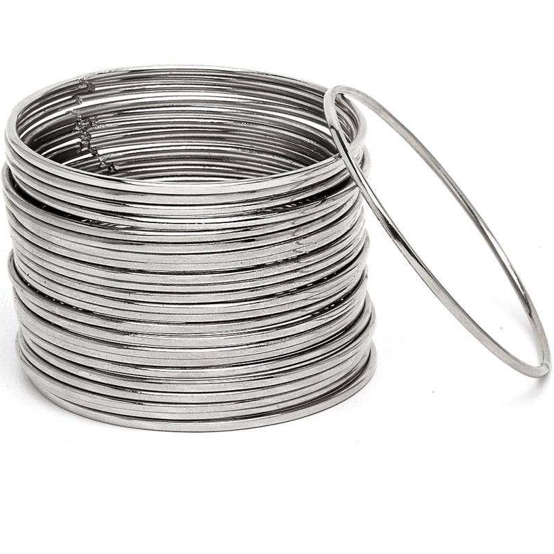 Rhodium-Plated with Oxidised Silver-Tone Set Of 24 Pcs Bangles For Women and Girls