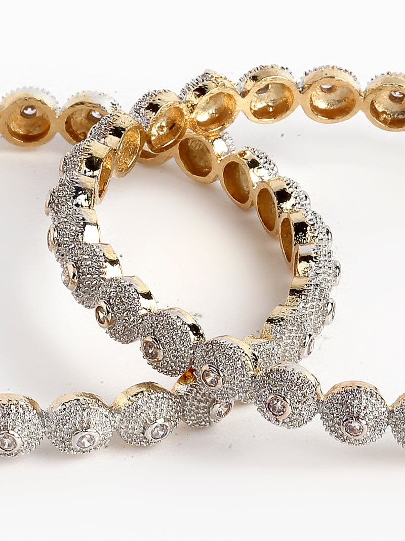 Set Of 2 24 CT  Gold-Plated Bangles