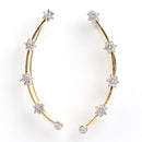 Gold Plated White Cubic Zirconia Studded Ear Cuffs