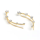 Gold-Plated Round White American Diamond Studded Ear Cuffs