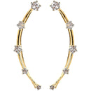 Gold-Plated Round White American Diamond Studded Ear Cuffs