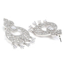 Rhodium Plated White AD Bead Drops Modern Maang Tikka & Earring