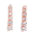 Rose-Tone with Gold-Plated White American Diamond Studded Jewellery Set