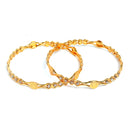 Gold-Plated Polki Red & Green Temple Coin Jewellery Set with Bangles & Earrings