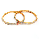 Gold-Plated Red & Green Temple Coin Jewellery Set with Bangles & Earrings