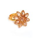 Floral Gold-Plated & Beige Kundan-Studded Jadau Jewellery Set Combo