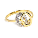 Gold-Plated & White AD-Studded & Beaded Oval Shaped Mangalsutra