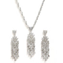 Rhodium-Plated with Silver-Tone White American Diamond-Studded Jewellery Set Combo