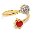 Red & Green Gold-Plated CZ Stone-Studded Jewellery Set Combo