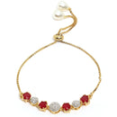 Gold-Plated Red & White CZ Stone-Studded Jewellery Set Combo
