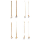 Set of 4 Gold-Plated White Contemporary Drop Earrings