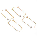 Set of 4 Gold-Plated White Contemporary Drop Earrings