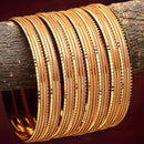 Set of 8 Gold-Plated Textured Classic Bangles
