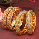 Set Of 4 Oxidised Silver-Plated Classic Intricate Textured Bangles Jewellery Set for Girls and Women