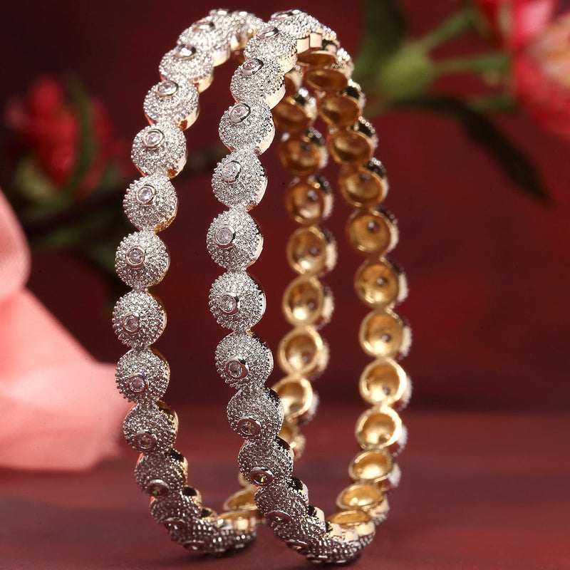 Set Of 2 24 CT  Gold-Plated Bangles