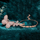 Set of 2 Rose Gold Plated Brass Crystal Bracelet & AD Contemporary Kada Bangle Jewellery Set)