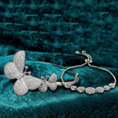 Rhodium Plated Set Of 2 Silver Toned Openable Cuff for Women