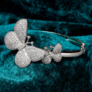 Rhodium-Plated Silver Toned White American Diamond Studded Kada Bracelet