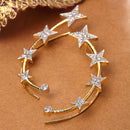 Gold-Plated Star Shaped White American Diamond Studded Ear Cuff