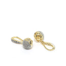 Gold-Plated White Cubic Zirconia Studded Pendant with Chain and Earring