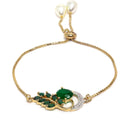 18K Gold-Plated Green Cubic Zirconia Studded Handcrafted Stylish Designed Jewellery Set