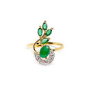 18K Gold-Plated Green Cubic Zirconia Studded Handcrafted Stylish Designed Jewellery Set